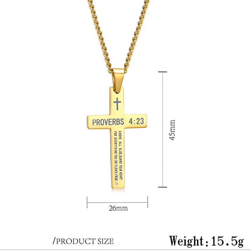 Kruis Ketting Mannen China Spreuken Brief Hanger Gouden Ketting Ketting Rvs Choker Ketting Sieraden Op De Hals