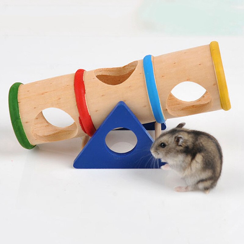 Image showcasing Pet Small Animal Playground - Wooden Seesaw Toy fo... – Grandado