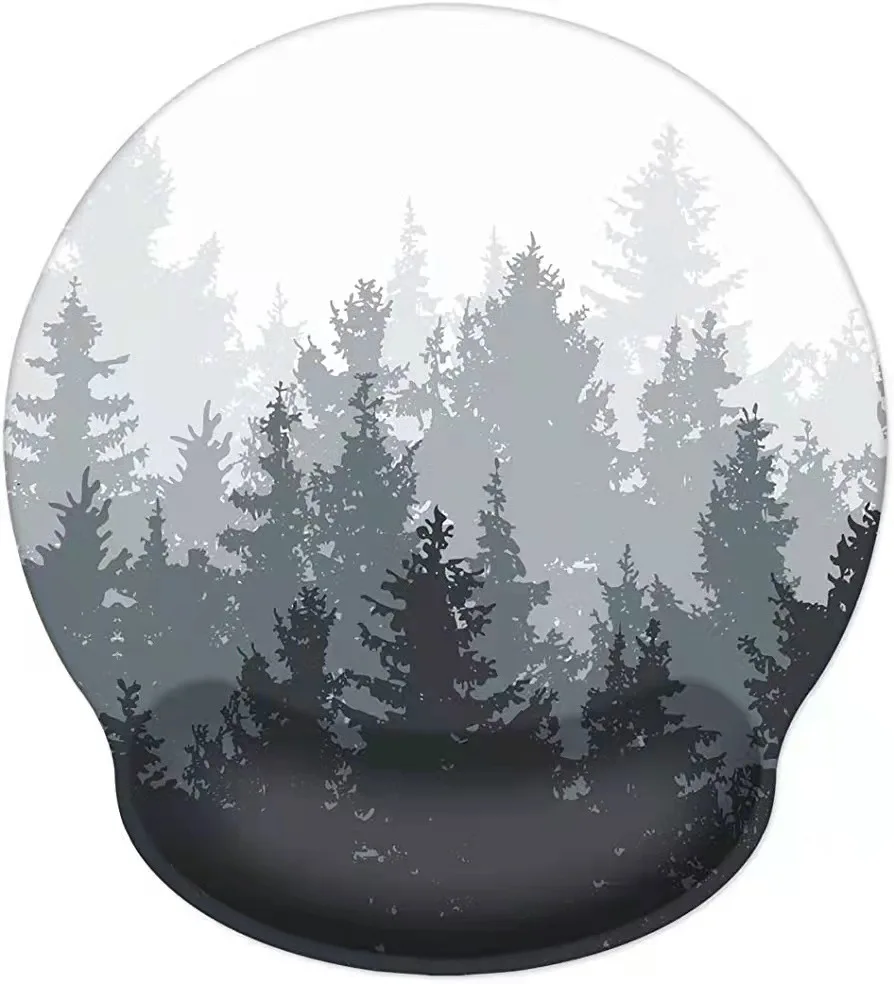 Tapis de souris de paysage naturel avec repose-poignet tapis de souris en Silicone antidérapant confortable Gamer pour PC portable tapis de souris de poignet ergonomique: vert clair