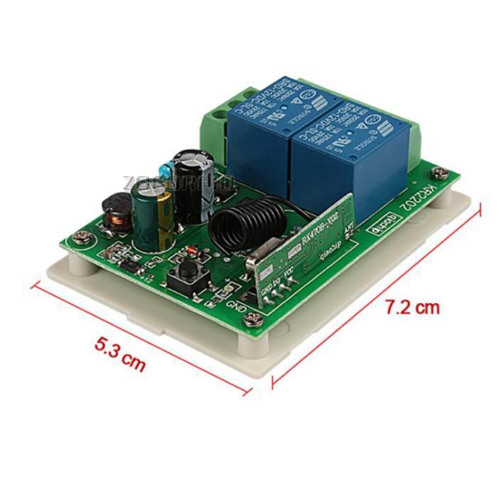 433 Mhz Draadloze Universele Afstandsbediening Schakelaar Ac 110V 220V 2CH Rf Relais Ontvanger En Zender Voor Garage en Gate Control