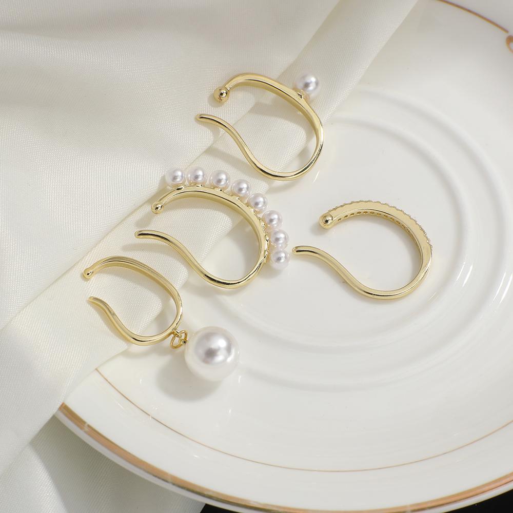 Lifefontier-pendientes redondos de perlas de imitación para mujer, aretes pequeños a la , sin Piercing, de joyería para boda