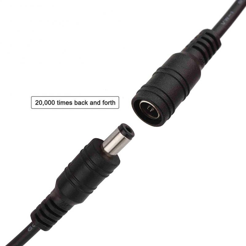 Cable de extensión de alimentación de 3/6, 5/10/16, 4/32 y 8 pies de CC, Cable hembra macho de 5,5mm x 2,1mm para Router y equipo eléctrico de tira Led