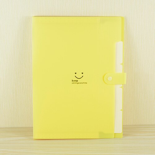 Stationery Student A4 File Folder 5-layer Data Test Paper Bag Multi-function Bill Bag Storage Folder Office Supply: YELLOW