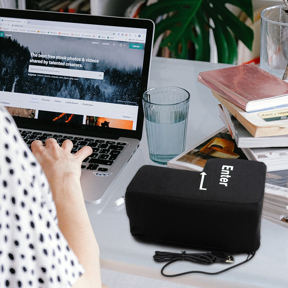 Anti Stress Computer Knop Kantoor Usb Enter-toets Vent Kussens Zachte Dutje Kussen Decompressie Kussen Stress Relief Speelgoed