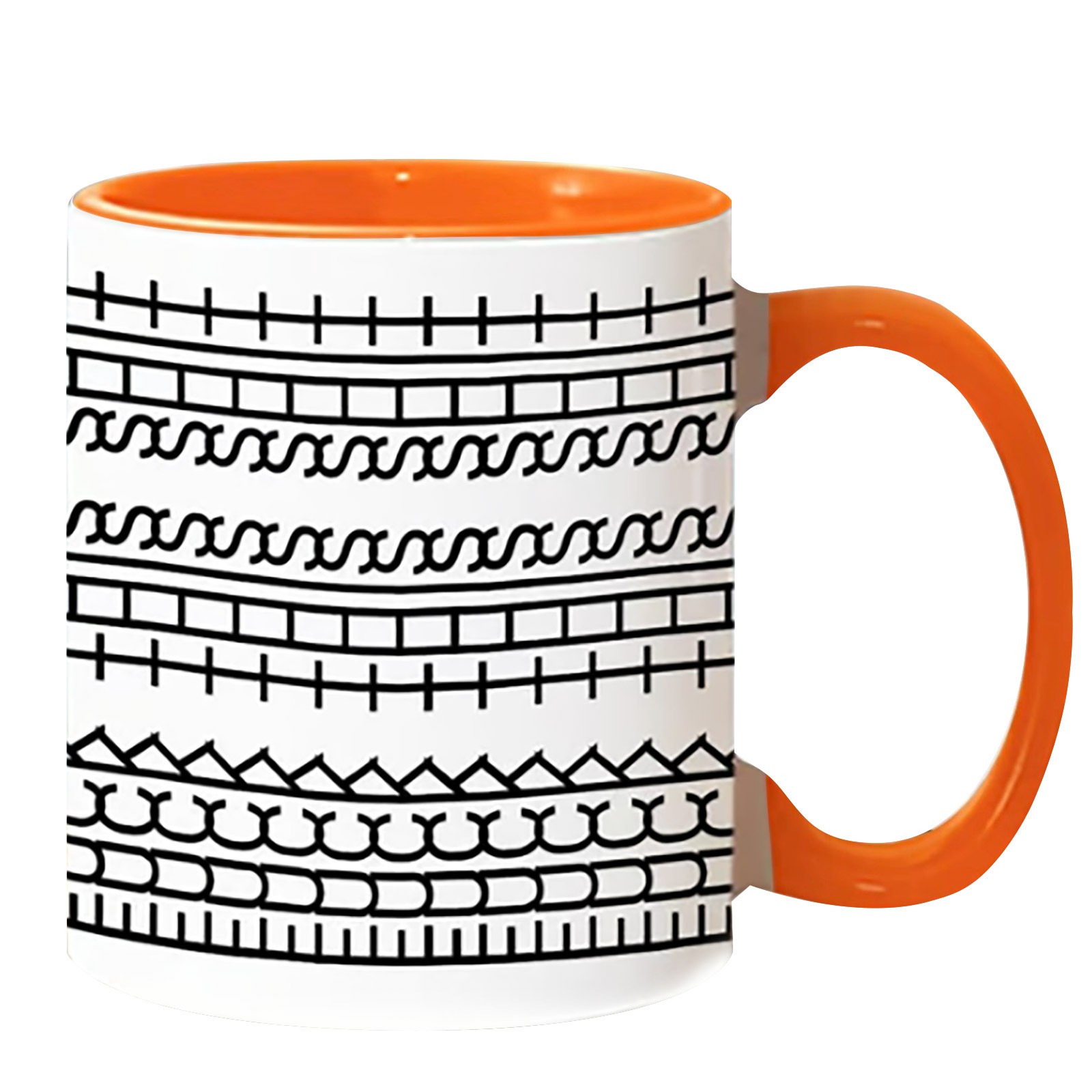 High-end Coffee Mugs Hiddens Message Mug Microwave-Safe Drinkware Ergonomic Handle Ceramic Kitchen Hidden Message Coffee 330ML: Orange