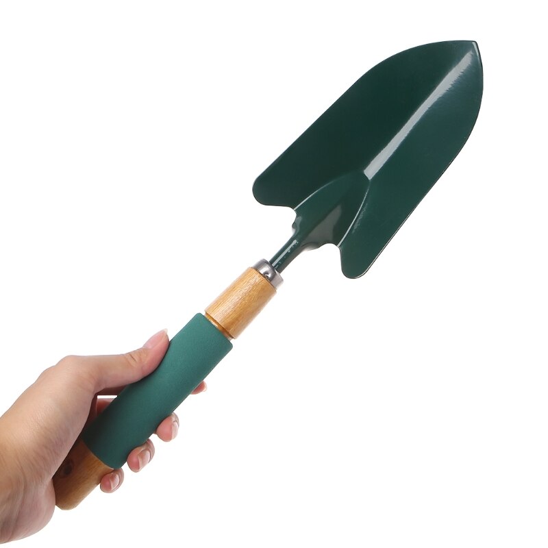 Wood&Sponge Grip Metal Shovel Trowel Garden Yard Hand Tool Home Lawn Seed Plant 35ED