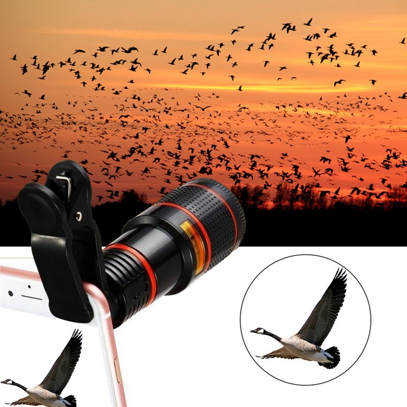 DIDIHOU Clip-on 8X/12X Tele Camera Lens Kit Voor Universele Mobiele Telefoon Slimme Telefoon Lens Optische Zoom externe Lens