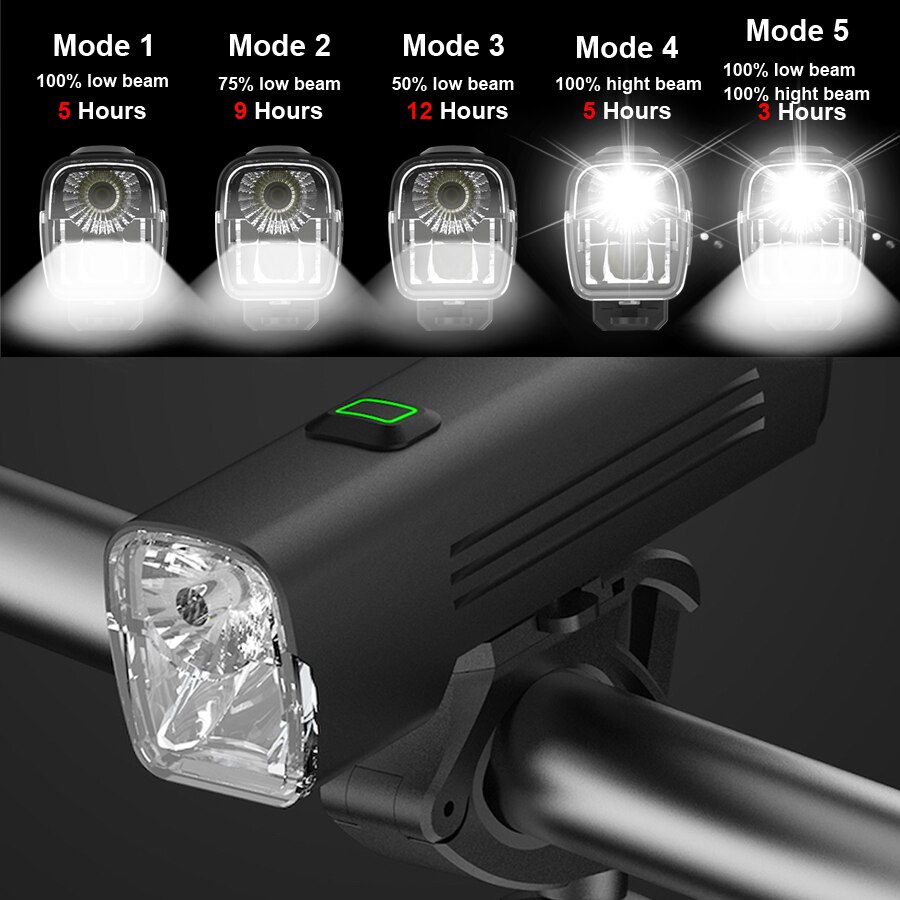 NEWBOLER Fahrrad Licht 1000 Lumen 4800mAh Fahrrad Scheinwerfer Wasserdichte Taschenlampe Lenker USB Ladung MTB Rennrad Radfahren Lampe