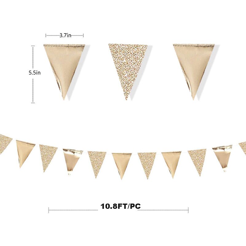 3M Rose Red Burgundy Paper Banner Glitter Paper Garlands Champagne Flag for Wedding Bridal Shower Bachelorette Party Decorations: Champagne