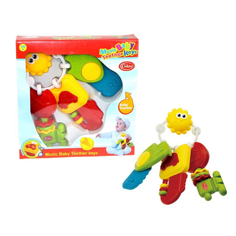 BeißRing Keychain bilden Baby BeißRing Spielzeug einstellen Musik Kognitive Art Pädagogisches Rassel Monate Kleinkind
