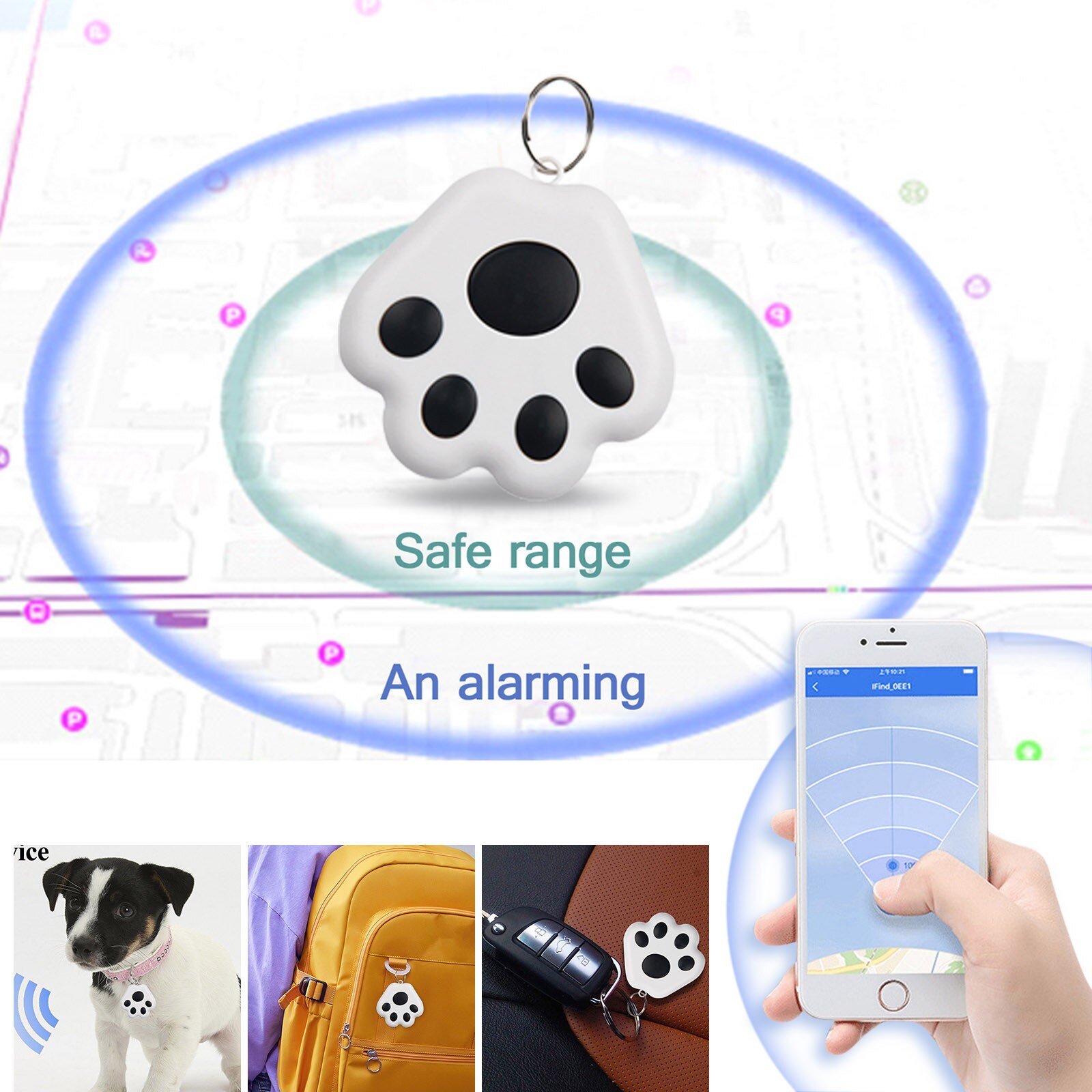 Mini Tracking Device Bagage Sleutel Kind Finder Pet Tracker Locatie Bluetooth Smart Activiteit Trackers Voertuig Anti-Verloren Sleutelhanger