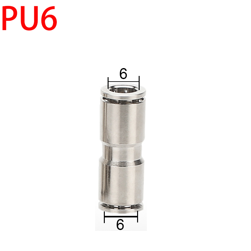PU PG brass metal pneumatic quick coupling straight through 4 6 8 10 12mm air compressor hose high pressure connector: PU-6