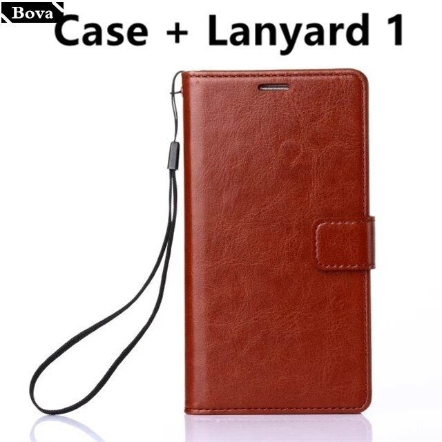 Karte Halfter abdeckung fallen für Lenovo K10 Plus 6.22 "Pu leder Fall Schutzhülle retro Halfter brieftasche kippen fallen: Braun Schlüsselband 1 / Fall hinzufügen Glas Film
