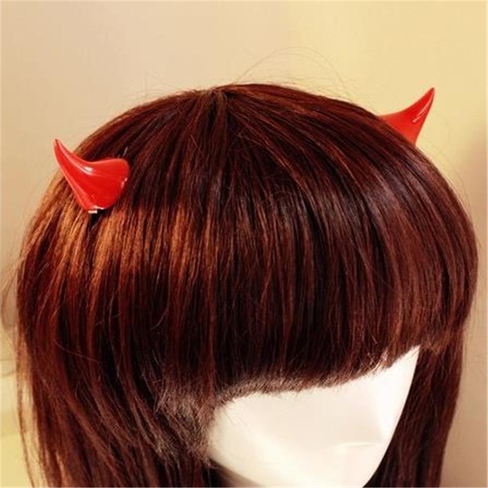 1 pair Horror Gothic Halloween Party Cosplay Costume Small Demon OX Horn Halloween Hair Accessories Clip Pin Hairpins