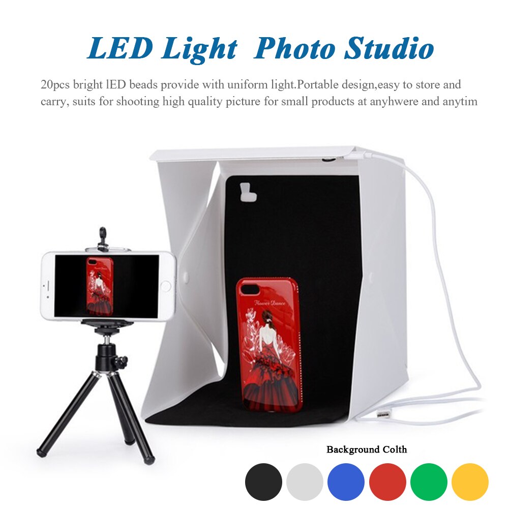 Portable Mini Foto Studio Box Fotografie Achtergrond Led Licht Kamer Tent Tafelblad Schieten