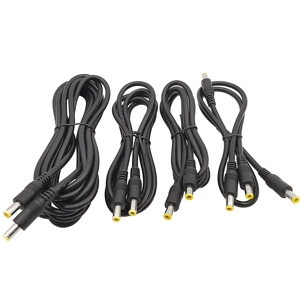 Conector de Cable de alimentación DC 12V, 5,5x2,5mm, macho a 5,5x2,5mm, Cable de extensión, adaptador CCTV, 0,3 M, 0,5 M, 1M, 1,5 M, 3M