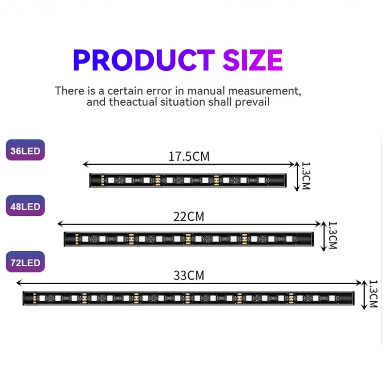 Lámpara LED de pie ambiental para Interior de coche con Control remoto inalámbrico USB, lámpara de neón de ambiente decorativo automático, barra LED, accesorios para coche