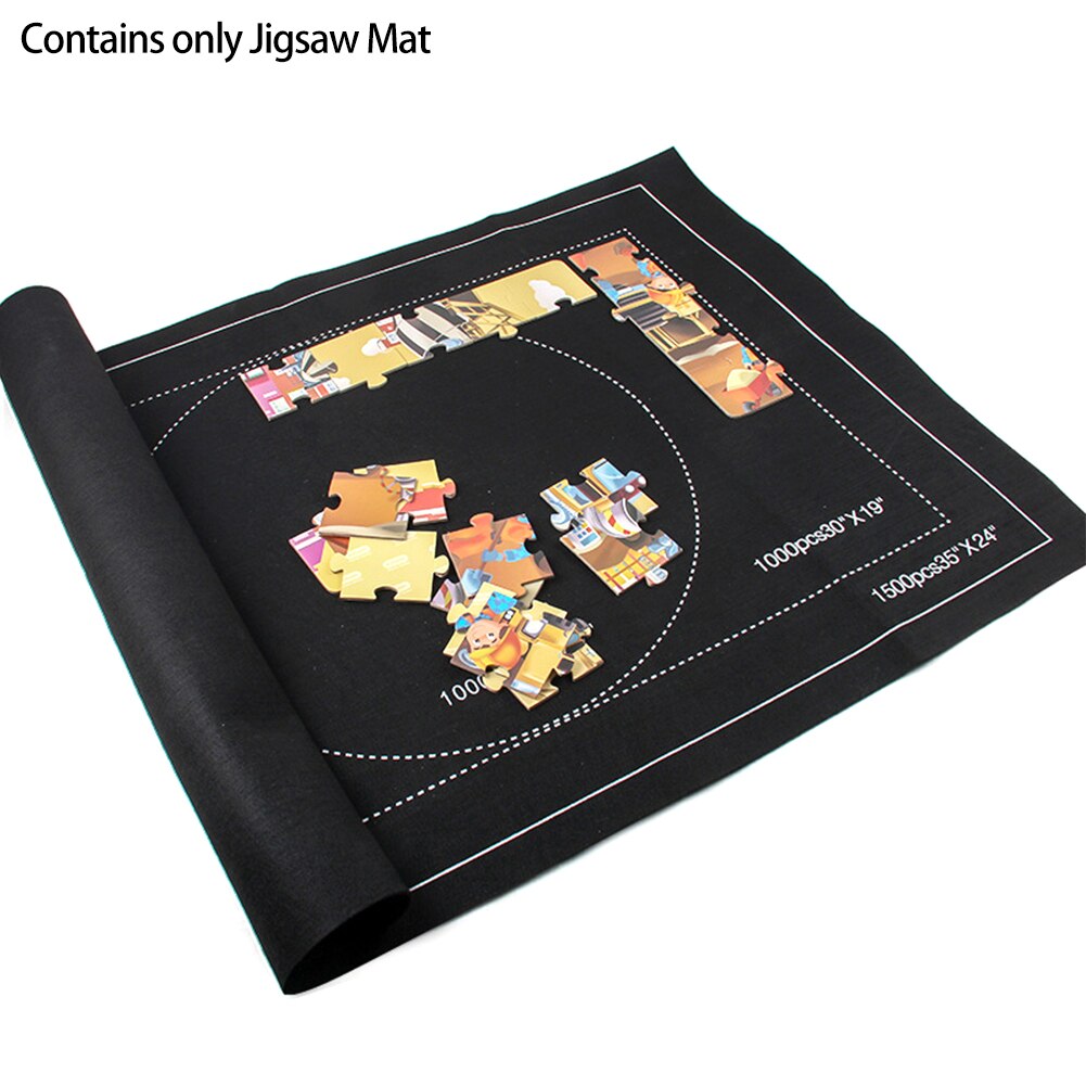 Roll Up Home Playmat Non Slip Portable Travel Jigsaw Mat Up To 1500 Pieces Rectangle Folding Pad Kids Adults Felt Solid