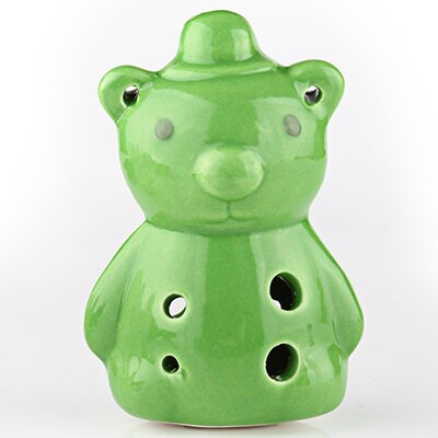4 väriä ocarina 6 reikäinen karhu pieni ocarina altto c sävy aloittelija ocarina turisti matkamuisto opetuslelut keraaminen riipus: Vihreä