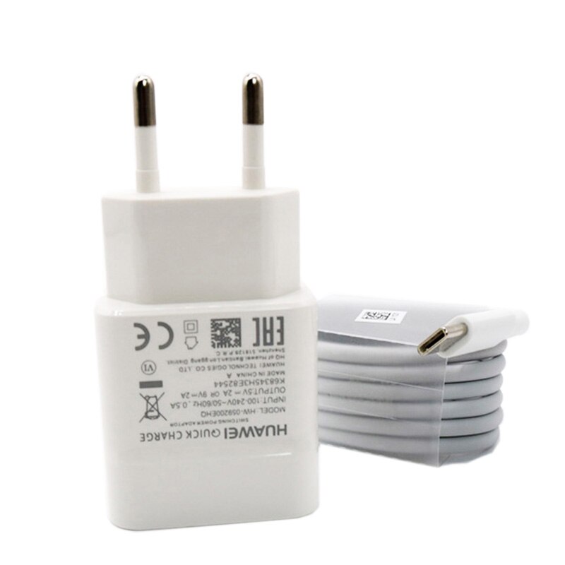 HUAWEI – chargeur Original 9v 2a EU micro adaptateur usb type-c pour Huawei Honor 9 nova 2 3 3e 4 5e p20 lite P9 P10 p20 lite P9 P10: EU add 100cm cable