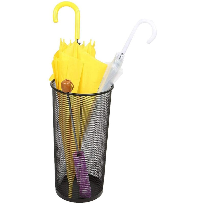 Umbrella Rack Stand for Canes Walking Sticks Umbrellas, Black Umbrella Rack Storage Bucket Umbrellas
