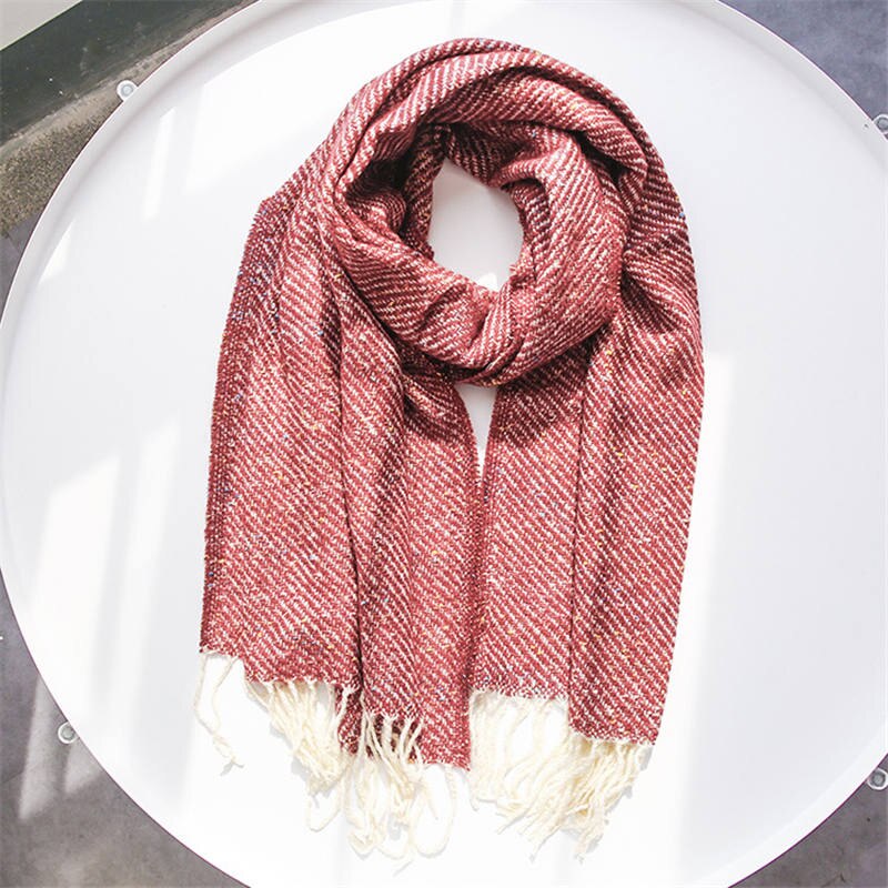nueva bufanda con borla para mujer, bufandas brillantes suaves de Cachemira, bufandas elegantes para otoño e invierno, bufandas para mujer, Fular de envoltura sólida