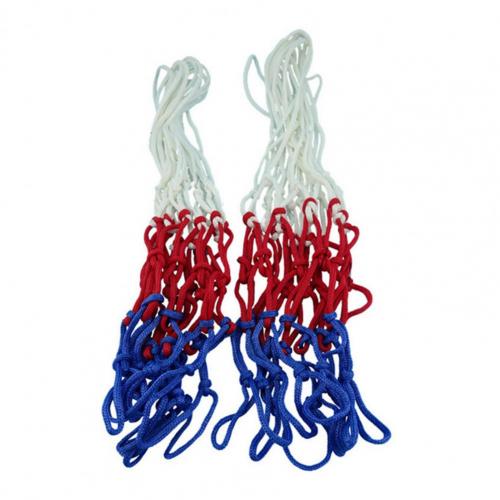 2Pcs Standard Basketball Net High Strength Solid Distinct Node 12 Buckles Basketball Hoop Net for Outdoor: Red Blue White