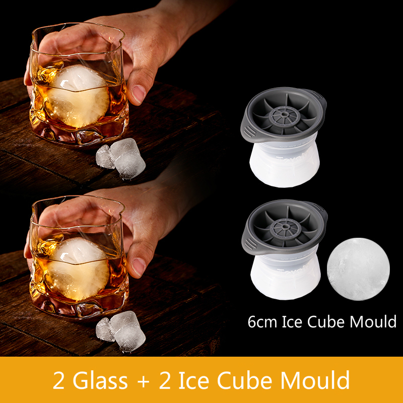 Japansk edo uregelmæssig form whiskyglas gratis match sfærisk ismønster fold papir krystal whisky øl vinglas: 2 stk