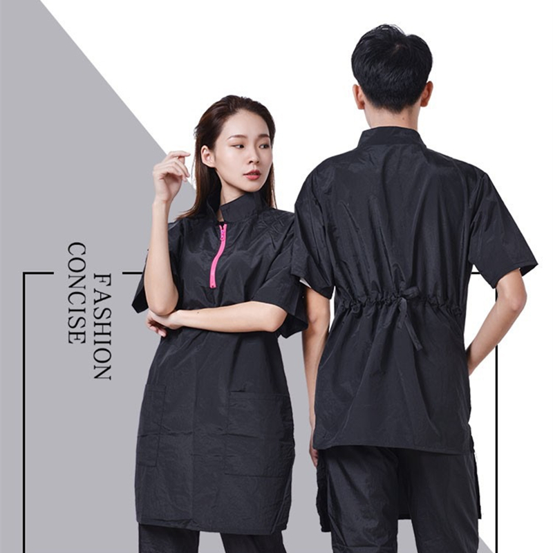 Lange Sleeve Pet Groomer Arbeit Kleidung Wasserdichte Overalls Nicht Stick Haar Pet Reinigung Scheren Anti-haar Atmungs Kleid Y1128