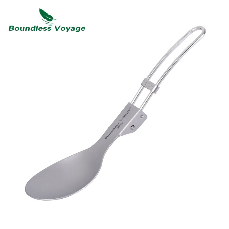 Grenzeloze Voyage Camping Servies Titanium Bestek Vouwen Lepel Vork Spork Eetstokjes Outdoor Picknick Draagbare Bestek Set: spoon