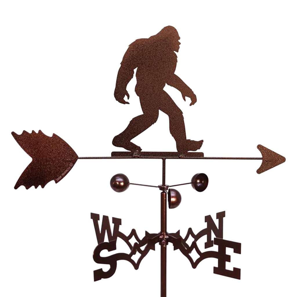 Metal Weather Vane Outdoor Farm Barn Scene Stake Garden Stake Weathervane Measuring Tool for Home Garden: Sasquatch