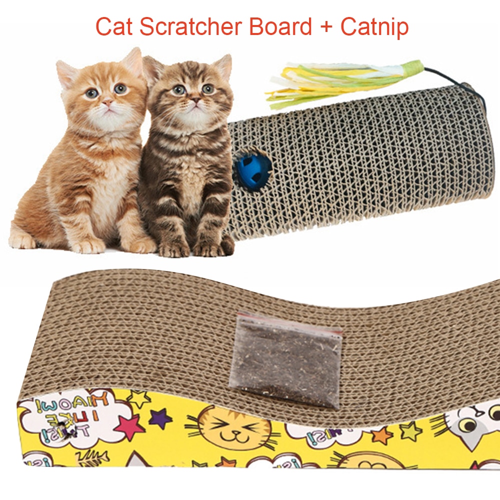 Durable Corrugated Paper Cat Scratcher Kitten Cat Scratching Pad Board Mat Scratcher Pet Cats Game Scratching