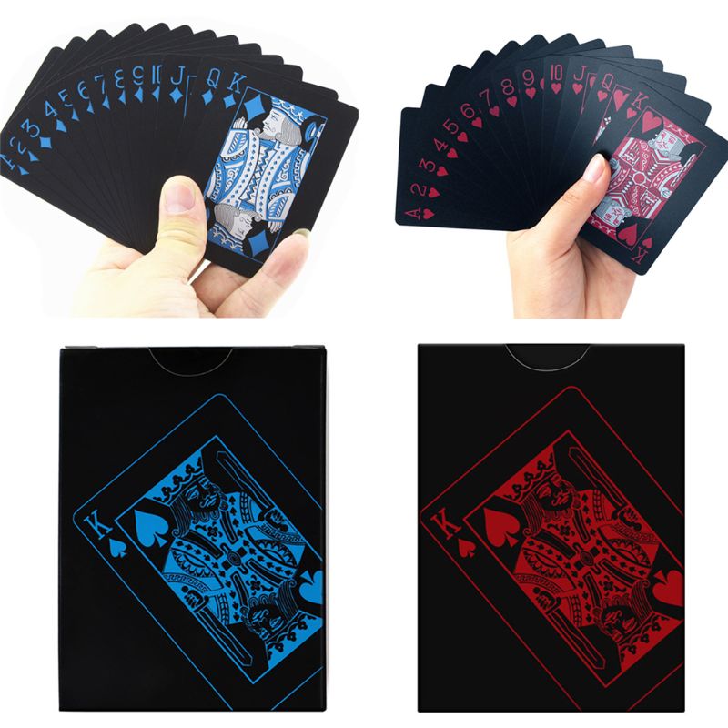 2 Decks Van Waterdichte Poker Kaarten Plastic Pvc Speelkaarten Perfect Voor Party Game Blauw + Rood