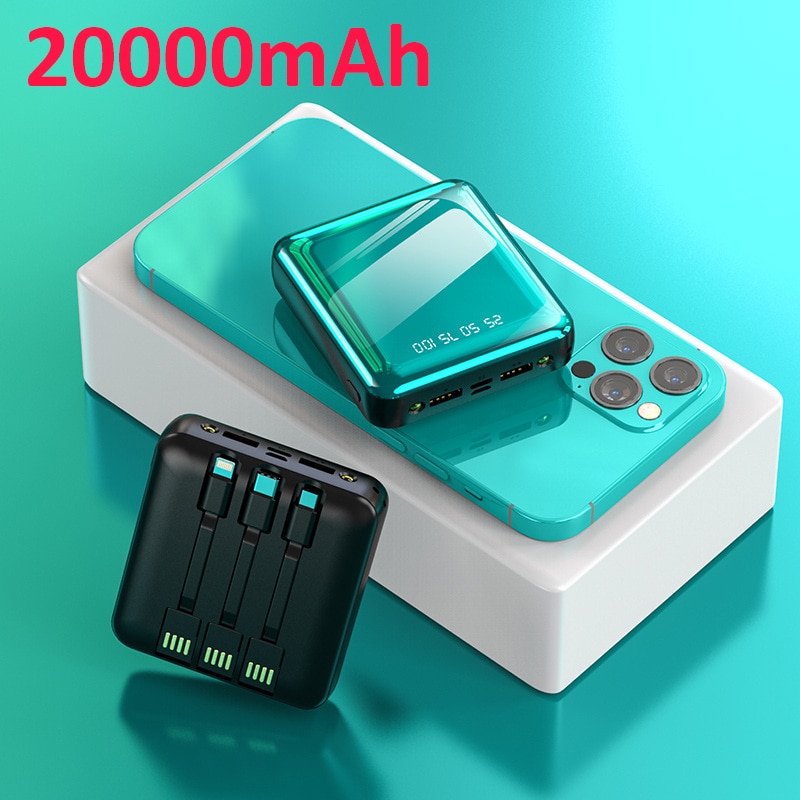 20000mAh Portable Power Bank Ultra-thin Polymer Powerbank battery power-bank LED Display Fast Charger Poverbank for Mobile Phone