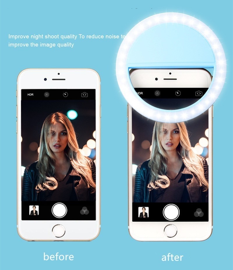 Espejo cosmético LED para teléfono móvil, artefacto de luz de fotografía , herramientas de belleza para relleno de fotos, espejo de maquillaje ligero