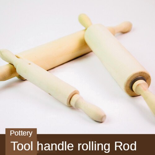 Ceramic Art Roller Clay Forming Tool Rolling Pin Solid Wood Rolling Clay Stick Clay Stick Stick Mud Various Sizes: 38.5cmX4.5cm