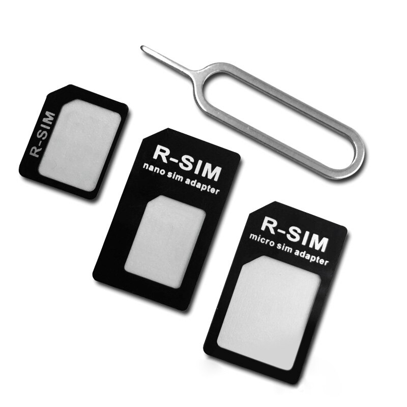 Kits d'adaptateur de carte Sim 3 en 1 avec broche de carte plateau de carte Micro Sim Standard pour convertisseur de carte sim Nano