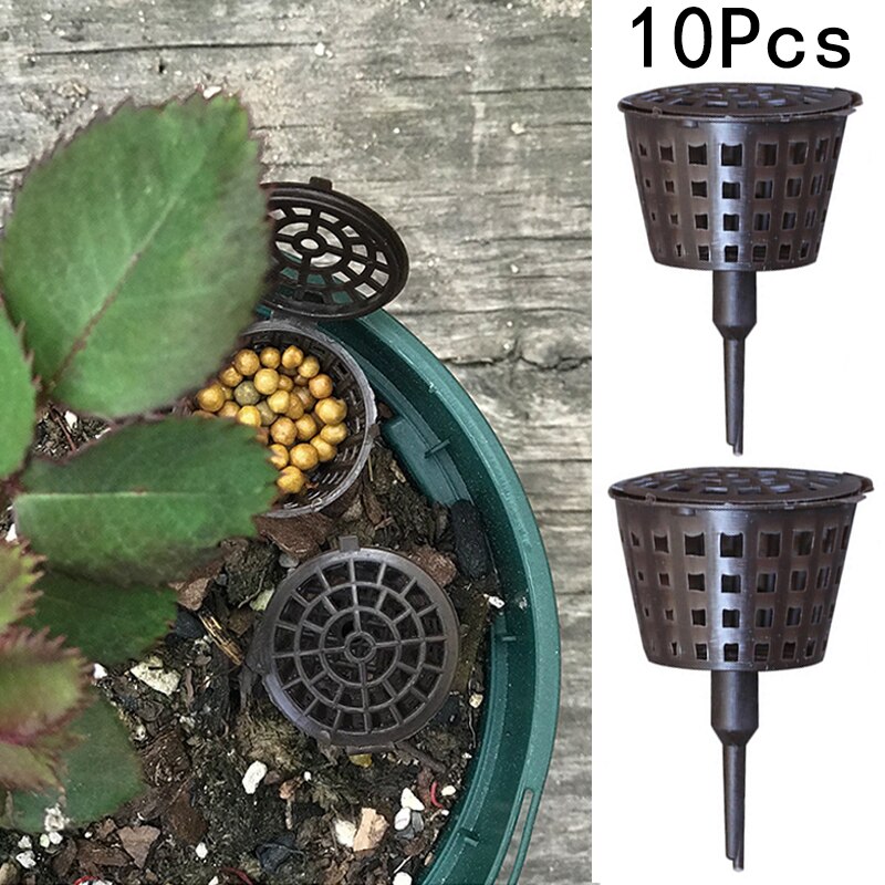 Caja de fertilizante portátil para bonsái, cesta de cubierta de fertilizante, caja de cúpula de plástico para plantas, macetas de vivero, 10 unids/paquete