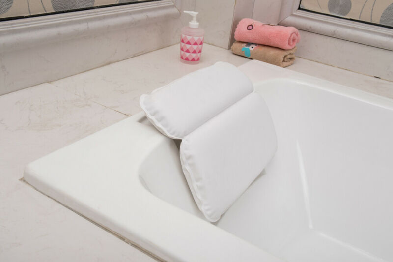 Luxury Spa Bath Pillow Head/Neck/Back Support Bathtub Cushion w/ Suction Cups