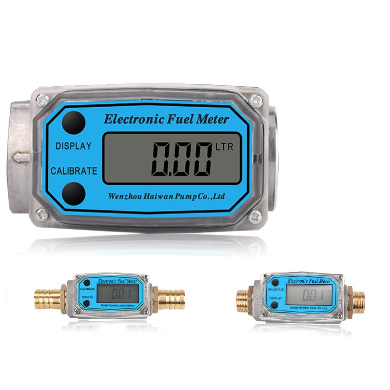 Digital Flowmeter K24 Electronic Liquid Turbine Meter Electronic Diesel Flowmeter 1.5 Inches Fuel Oil Flow Meter 40-280 L/min