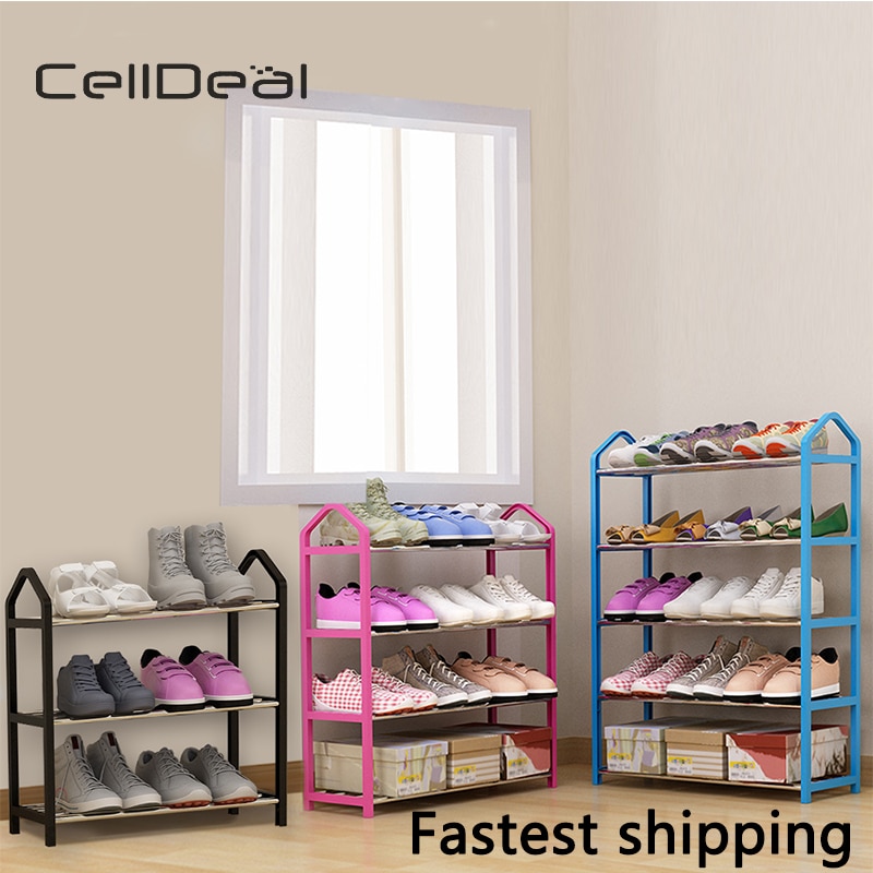 3/4/5 Tiers Modern Shoe Rack Shoe Hanger Solid Room Organizer Multi-layer Shoes Shelf Multi-functional Bedroom Storage Household