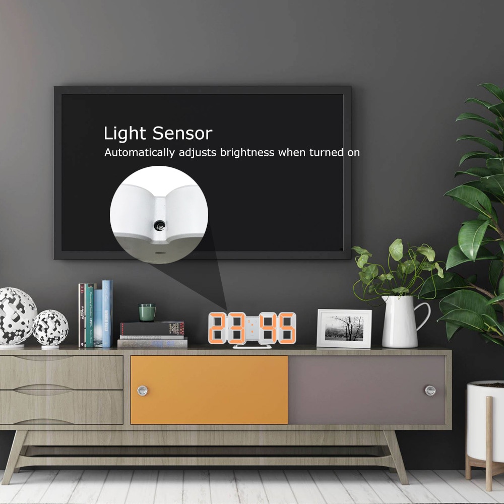 Digitale Wandklok 3D Led Grote Tijd Kalender Temperatuur Desk Tafel Modern Digitale Tafel Klok Achtergrondverlichting Home Klokken