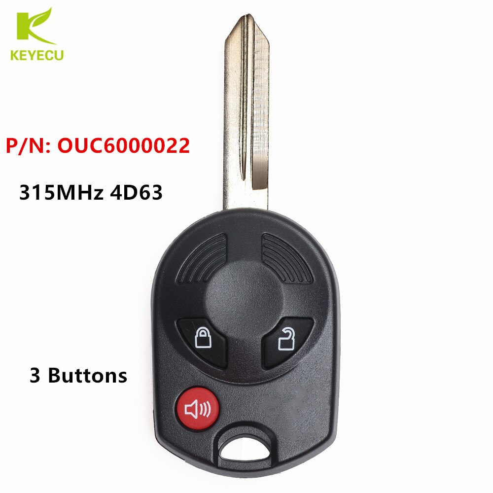KEYECU Vervanging 3 Button Remote Head Key Fob 315 mhz 4D63 80 Bit voor Ford Edge Escape 2007 FCC: OUC6000022