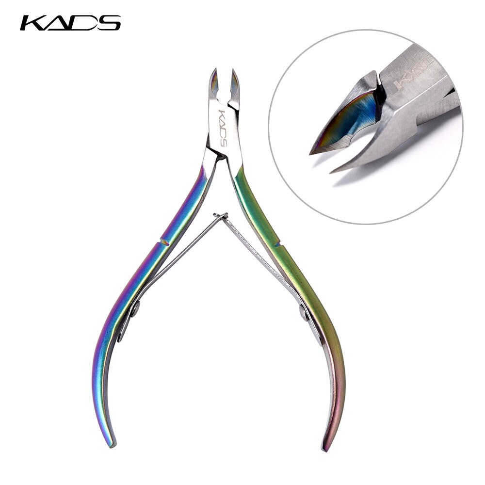 KADS 1pieza Empujador Levantador de Cutículas Cutícula Removedor de gancho delgado de Acero Inoxidable de color mágico como muestra la imagen 8 estilo Arco Iris tungsteno acero uñas herramientas cutícula Pusher