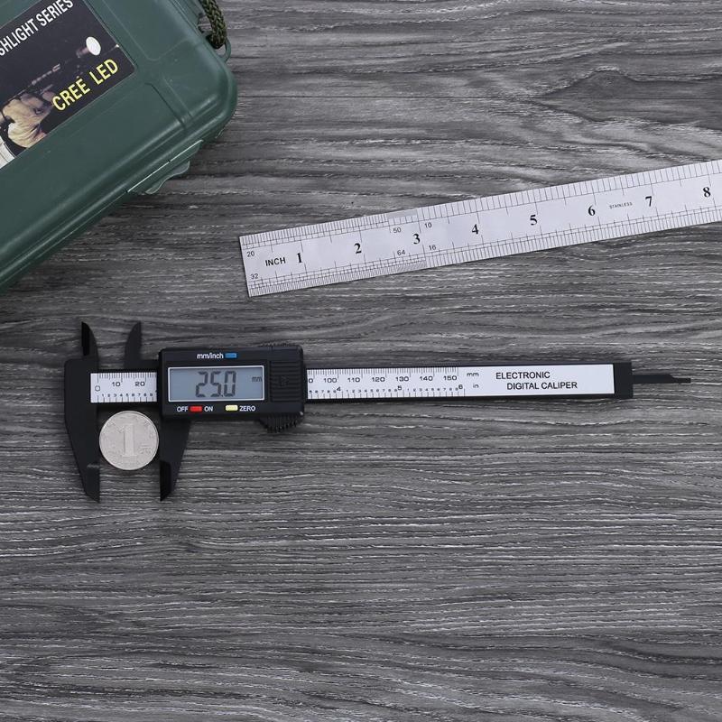 Vernier Caliper LCD Digital Display Ruler Measuring Instruments Tool Electronic Carbon Fiber Vernier Caliper Gauge Micrometer