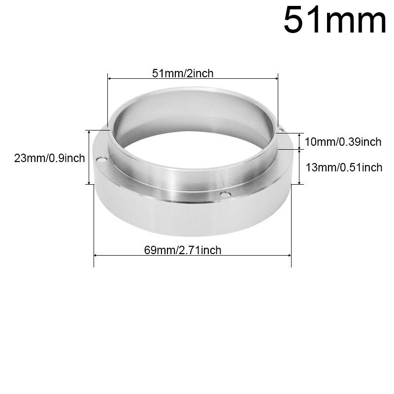 Manico in legno massello acciaio inossidabile caffè Espresso manomissione agitazione ago per filtro caffè Porfilter Maker Tools: Sliver Ring 51mm