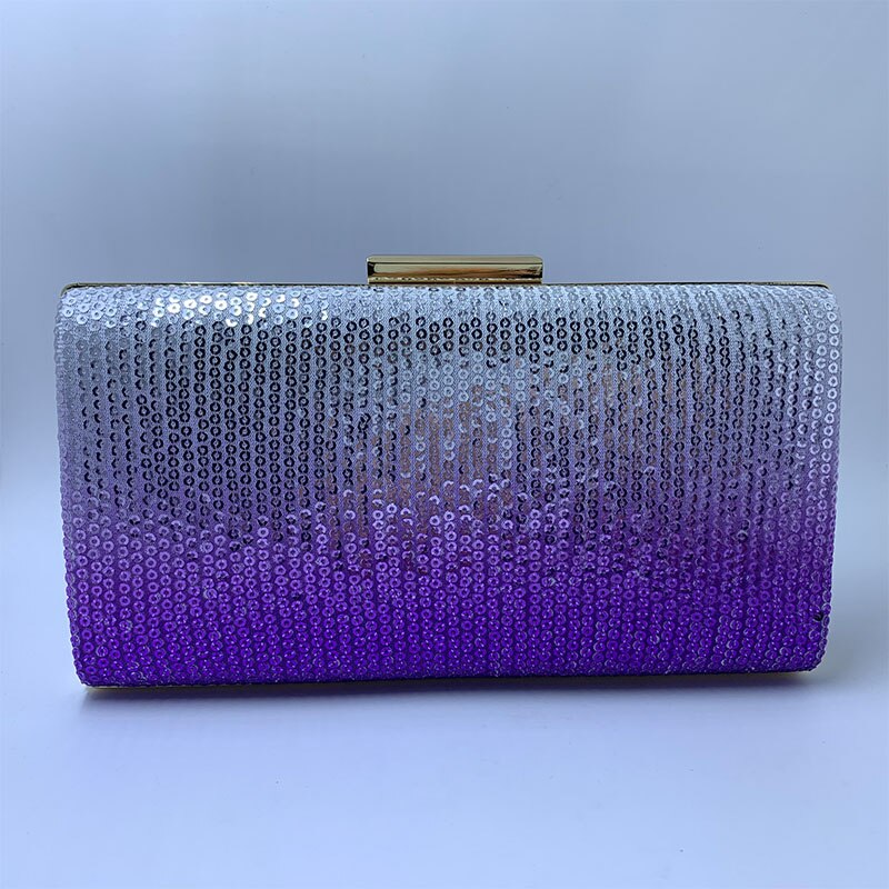 Nuphia Neue Frauen Handtasche Bote Taschen Schulter Tasche Dame Pailletten Kasten Kupplung Tasche Abend Taschen Grün Lila: Violett wie Foto