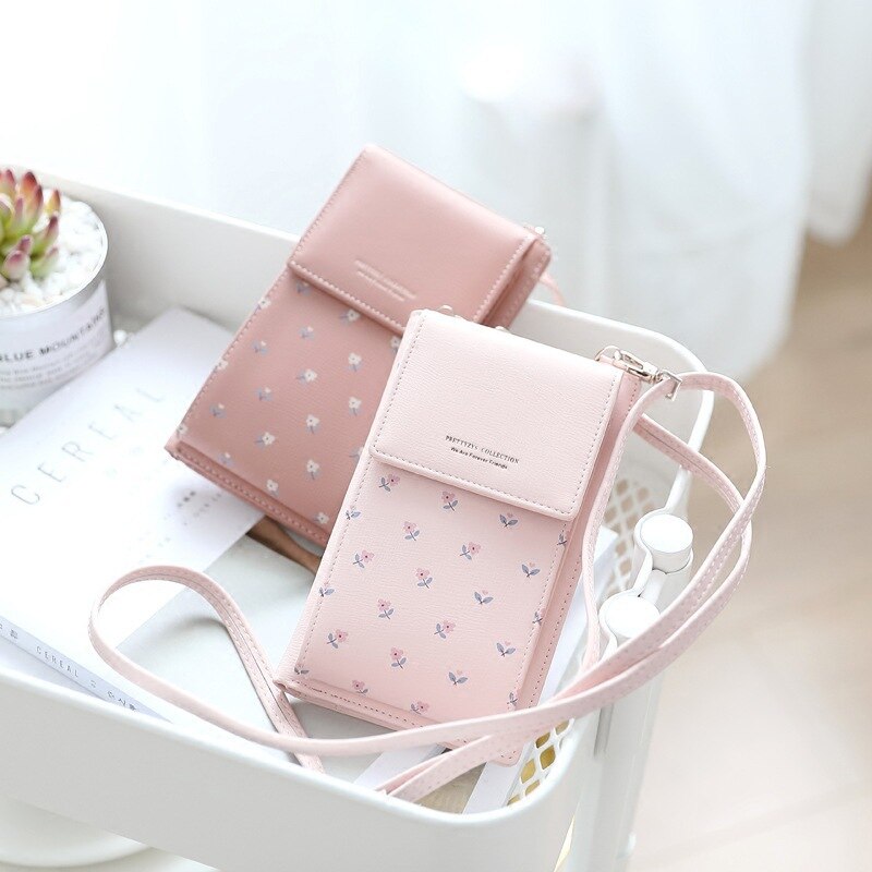 Female Phone Wallet Long Mobile Phone Bag Printing Multifunctional Cute Purse Large Messenger Bags For Student Girl