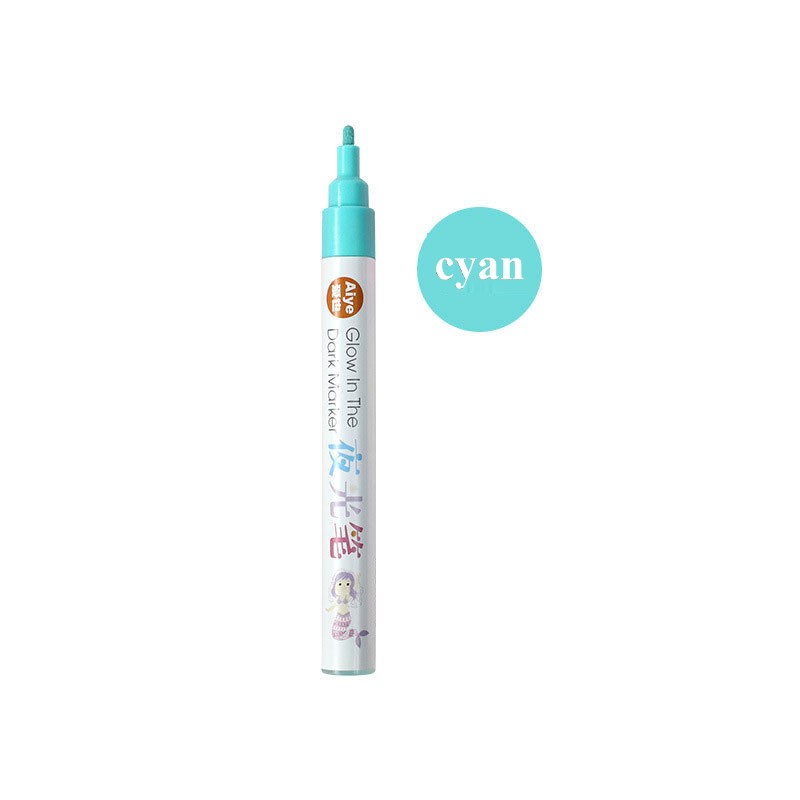 Kleurrijke glow-in-the-dark pen handgeschilderde glow-in-the-dark studentenkrabbels creatieve doe-het-zelf watergedragen glow-in-the-dark schoolmarkering: Sky Blue