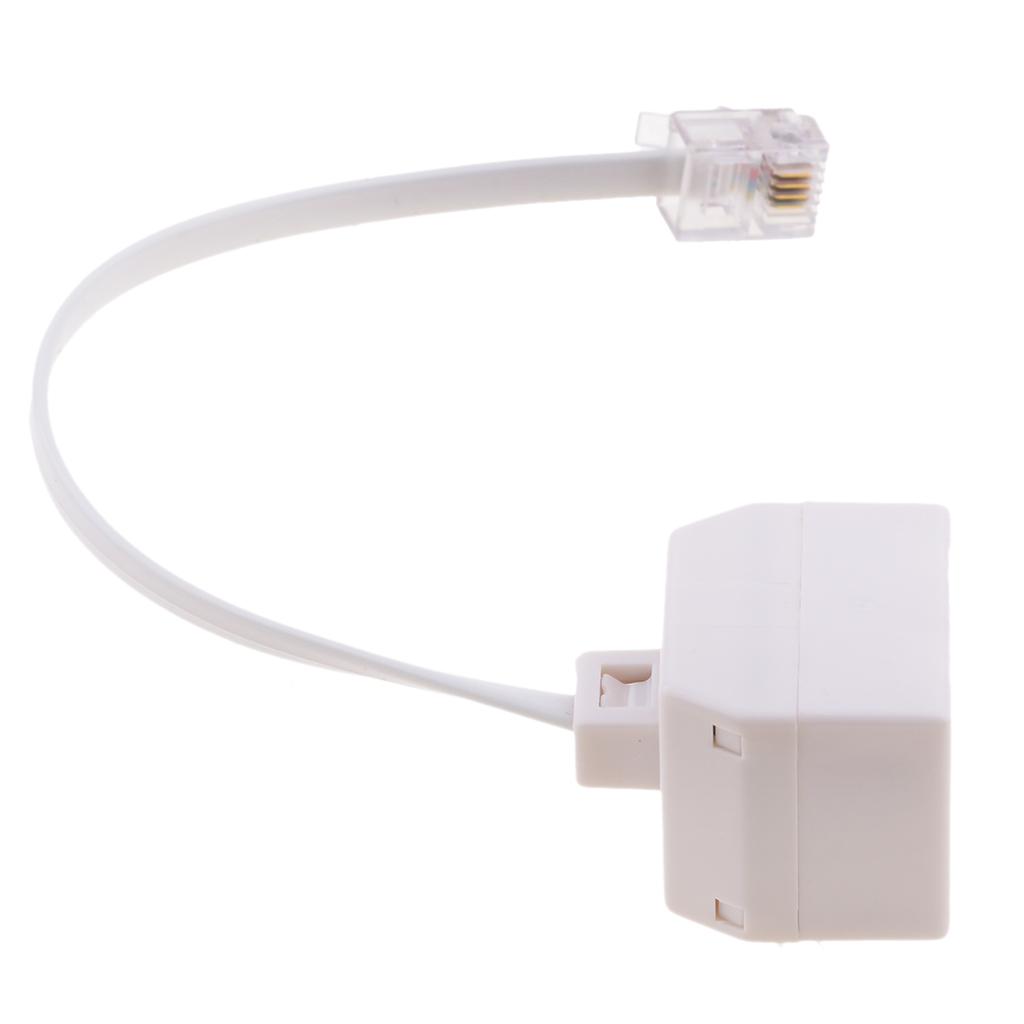 Telephone Splitter Male to 2 Female Converter Cable RJ11 6P4C Telephone Wall Adapter and Separator for Landline phone